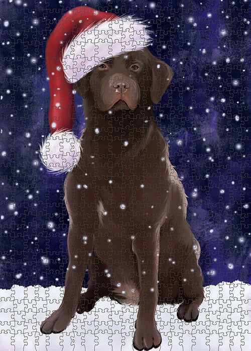 Let It Snow Happy Holidays Labrador Dog Christmas Puzzle with Photo Tin PUZL2136
