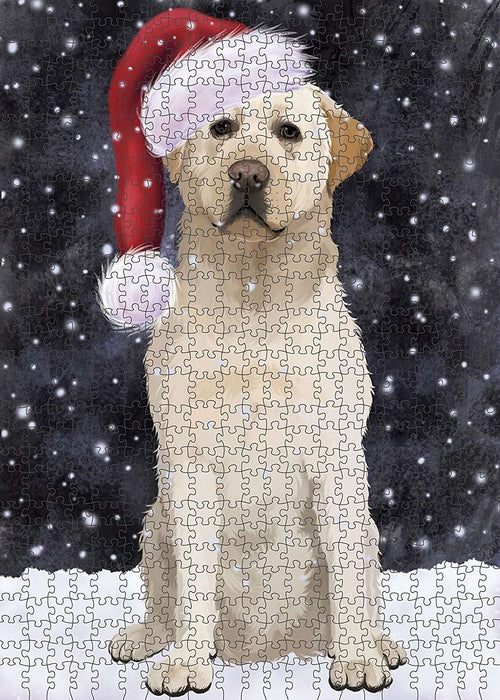 Let It Snow Happy Holidays Labrador Dog Christmas Puzzle with Photo Tin PUZL582