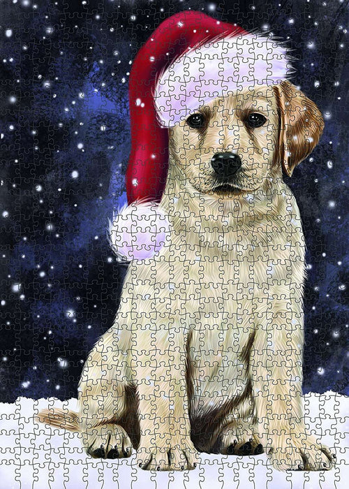 Let It Snow Happy Holidays Labrador Dog Christmas Puzzle with Photo Tin PUZL588