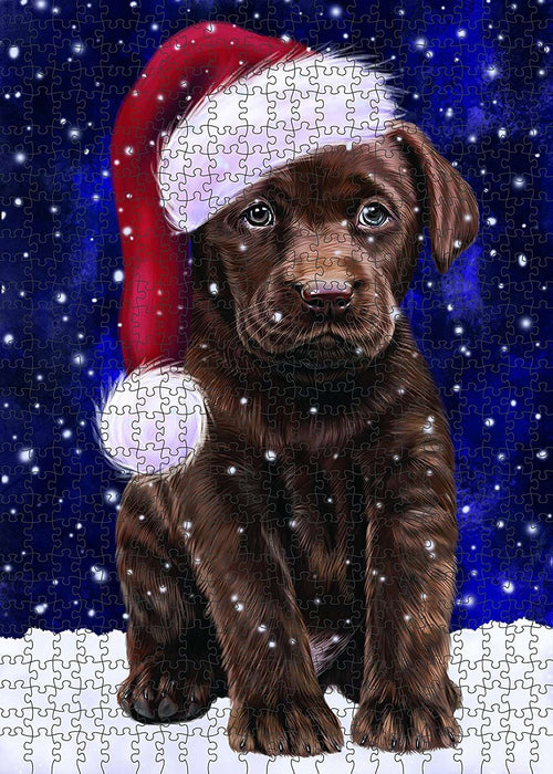 Let It Snow Happy Holidays Labrador Dog Christmas Puzzle with Photo Tin PUZL591