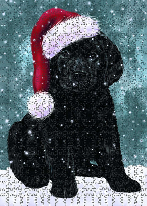 Let It Snow Happy Holidays Labrador Dog Christmas Puzzle with Photo Tin PUZL594