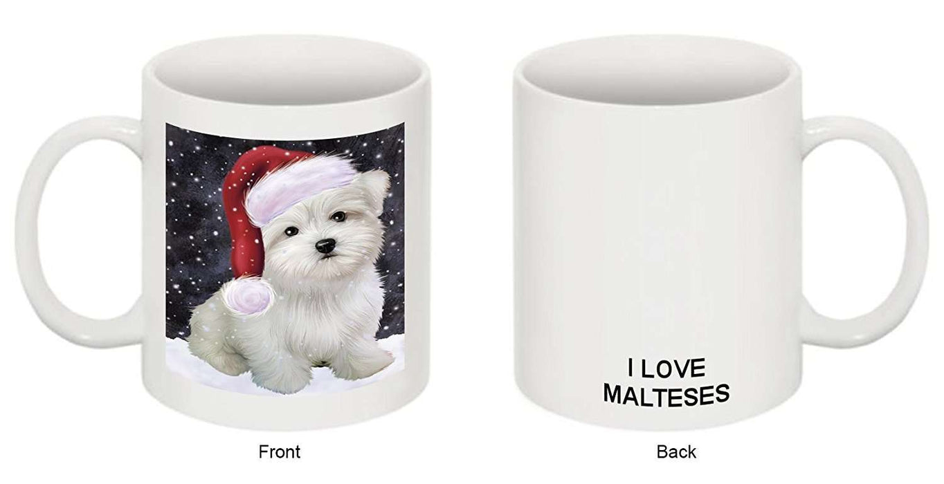 Let It Snow Happy Holidays Maltese Dog Christmas Mug CMG0736