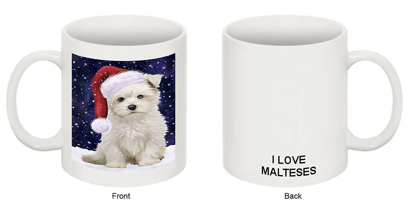 Let It Snow Happy Holidays Maltese Dog Christmas Mug CMG0737