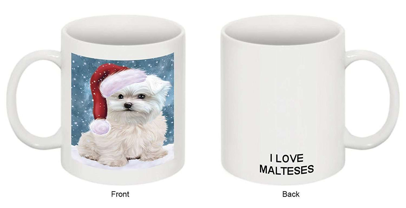 Let It Snow Happy Holidays Maltese Dog Christmas Mug CMG0738
