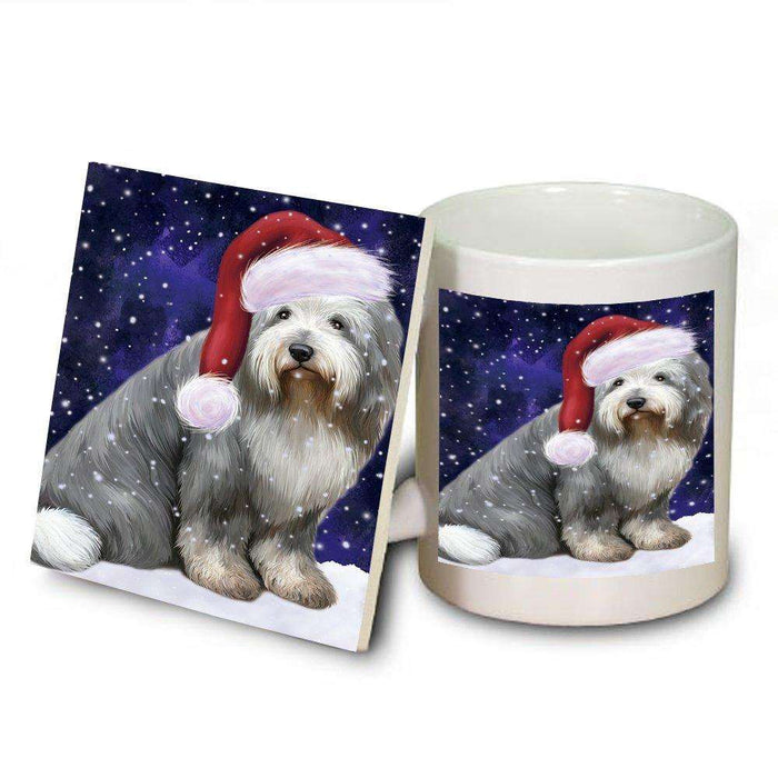 Let It Snow Happy Holidays Old English Sheepdog Christmas Mug and Coaster Set MUC0446