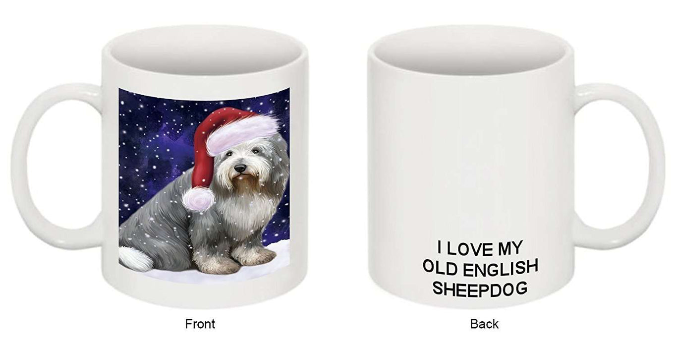 Let It Snow Happy Holidays Old English Sheepdog Christmas Mug CMG0446
