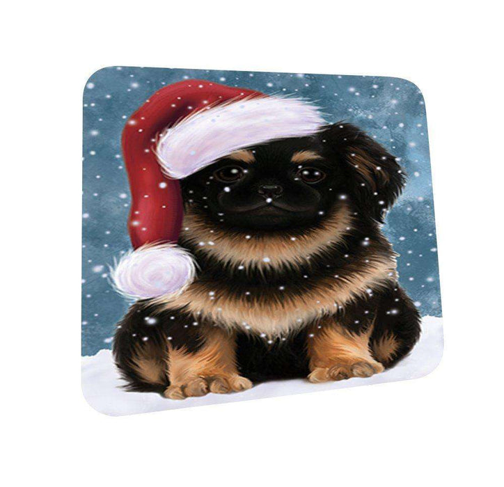 Let It Snow Happy Holidays Pekingese Dog Christmas Coasters CST320 (Set of 4)