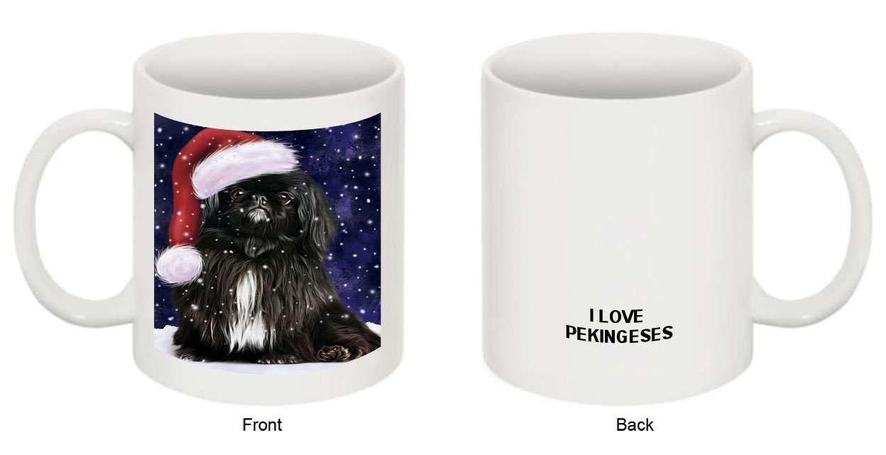 Let It Snow Happy Holidays Pekingese Dog Christmas Mug CMG0423