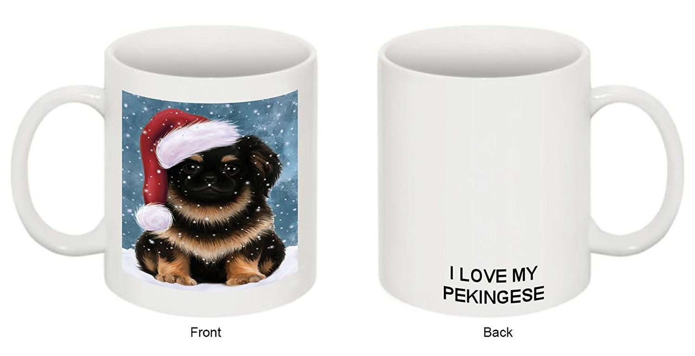 Let It Snow Happy Holidays Pekingese Dog Christmas Mug CMG0448