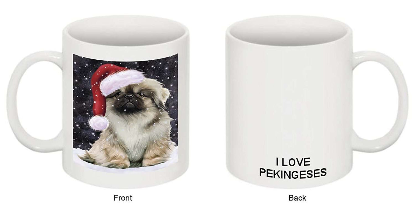 Let It Snow Happy Holidays Pekingese Dog Christmas Mug CMG0739