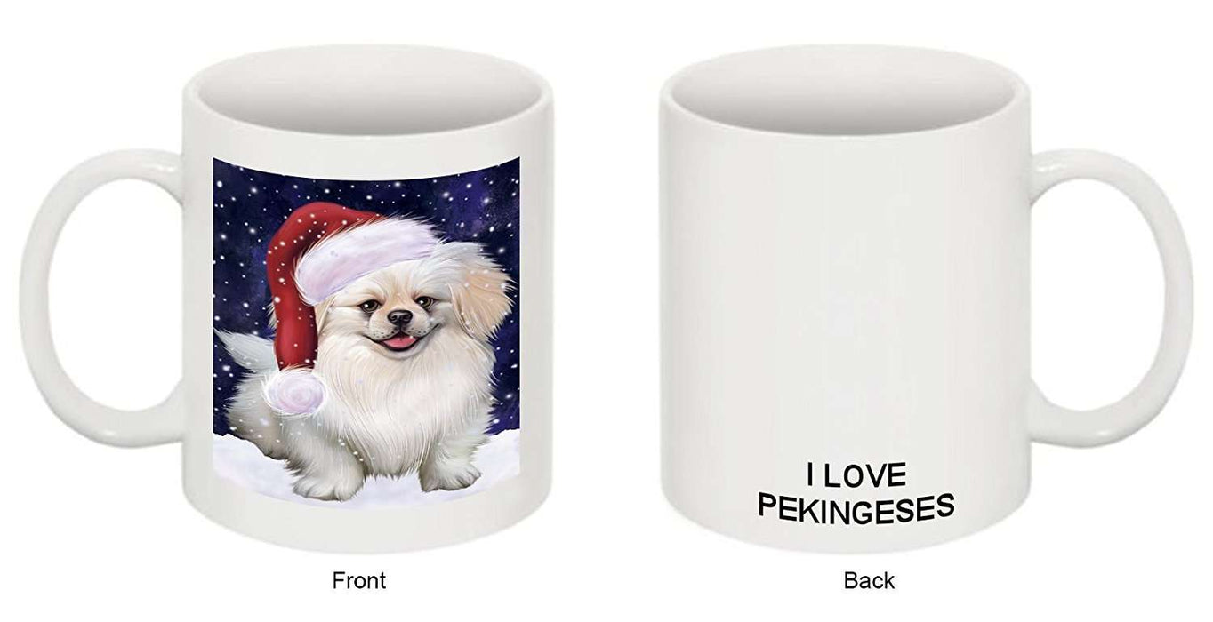 Let It Snow Happy Holidays Pekingese Dog Christmas Mug CMG0740