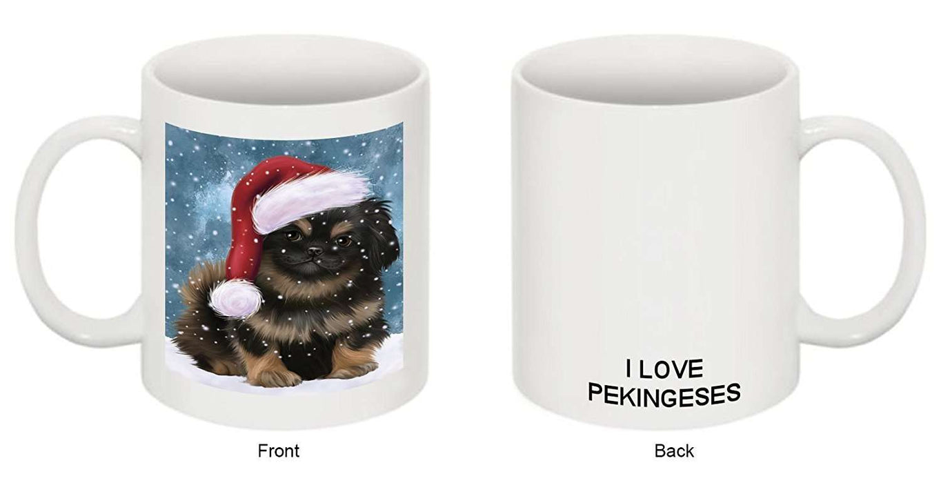 Let It Snow Happy Holidays Pekingese Dog Christmas Mug CMG0741