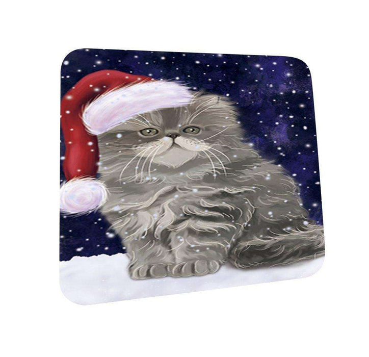 Let It Snow Happy Holidays Persian Cat Christmas Coasters CST189 (Set of 4)