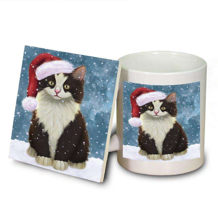 Let It Snow Happy Holidays Persian Cat Christmas Mug and Coaster Set MUC0284