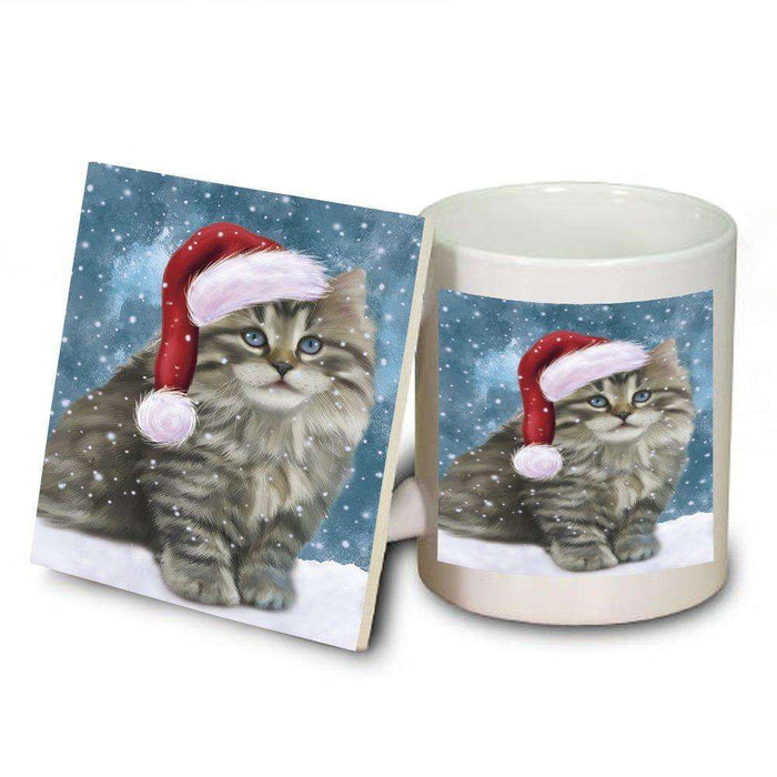 Let It Snow Happy Holidays Persian Cat Christmas Mug and Coaster Set MUC0450