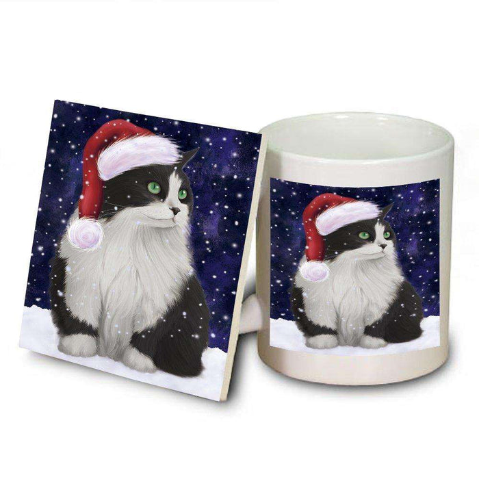 Let It Snow Happy Holidays Persian Cat Christmas Mug and Coaster Set MUC0453