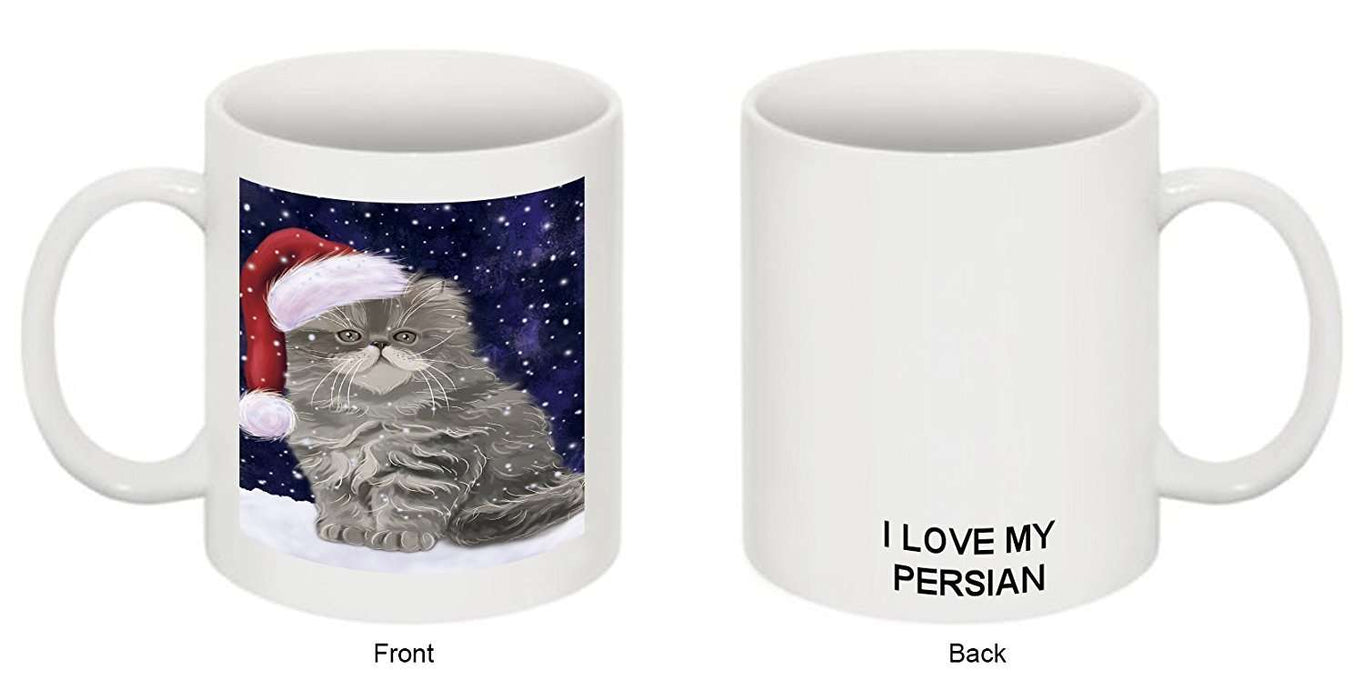 Let It Snow Happy Holidays Persian Cat Christmas Mug CMG0306