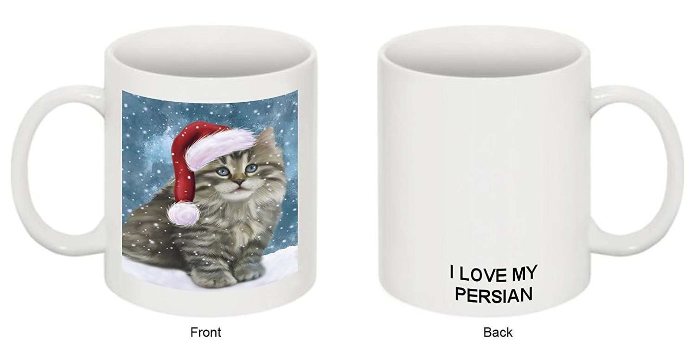 Let It Snow Happy Holidays Persian Cat Christmas Mug CMG0450