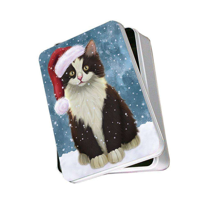 Let It Snow Happy Holidays Persian Cat Christmas Photo Storage Tin PTIN0284