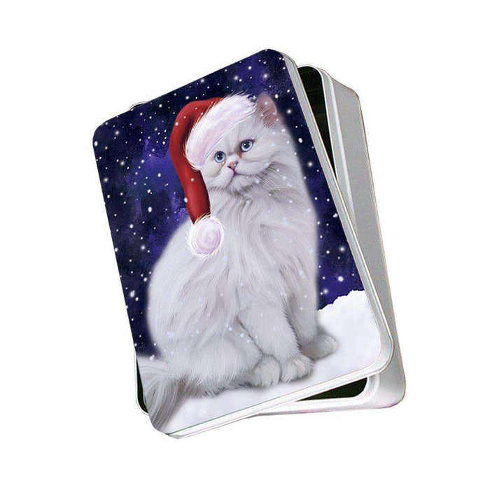 Let It Snow Happy Holidays Persian Cat Christmas Photo Storage Tin PTIN0452