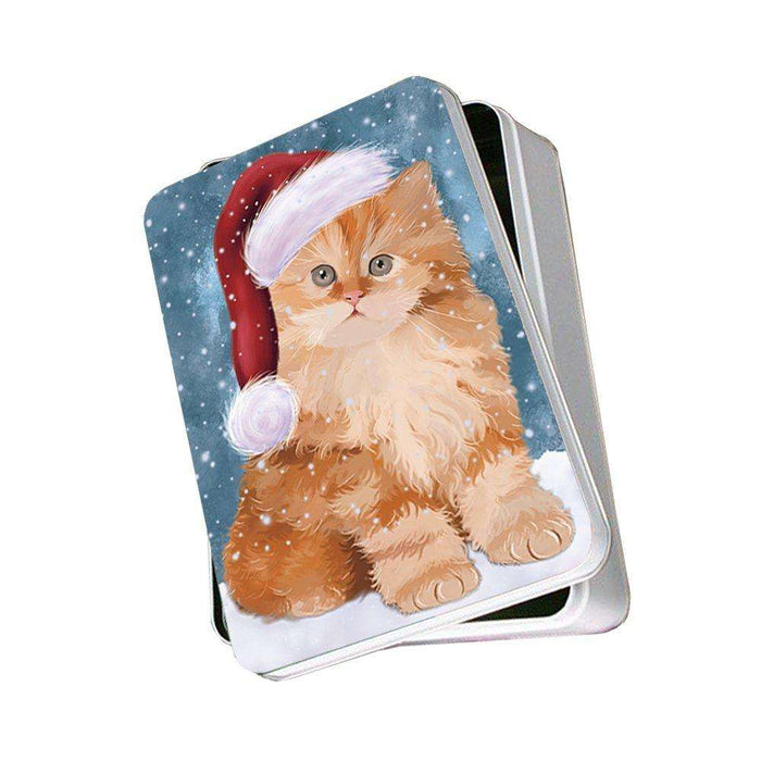 Let It Snow Happy Holidays Persian Kitten Christmas Photo Storage Tin PTIN0465