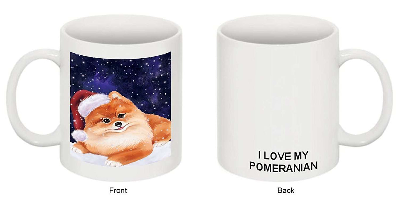 Let It Snow Happy Holidays Pomeranian Dog Christmas Mug CMG0312
