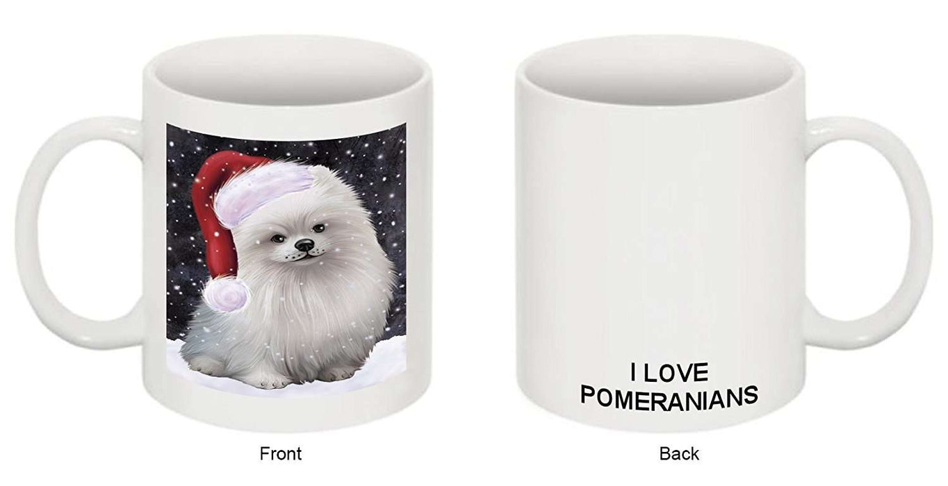 Let It Snow Happy Holidays Pomeranian Dog Christmas Mug CMG0742