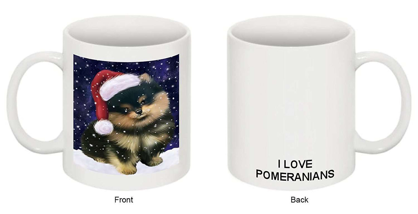 Let It Snow Happy Holidays Pomeranian Dog Christmas Mug CMG0743