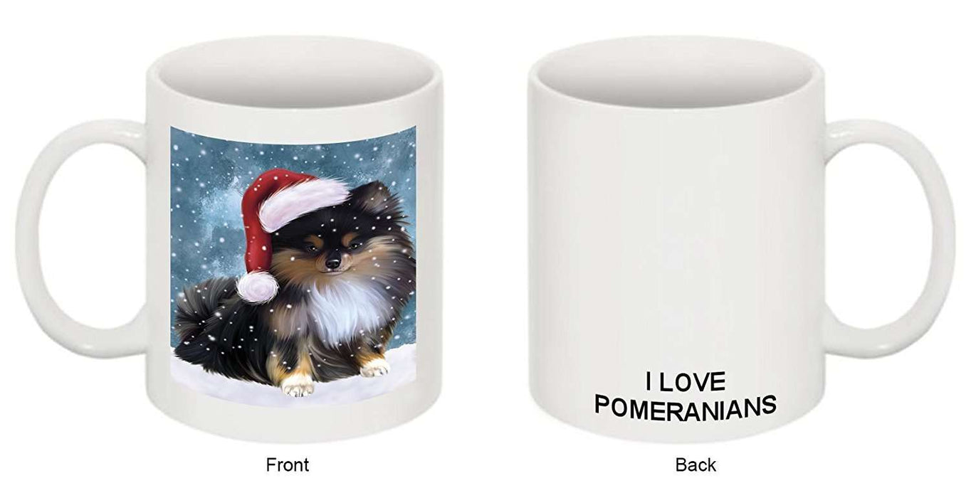 Let It Snow Happy Holidays Pomeranian Dog Christmas Mug CMG0744