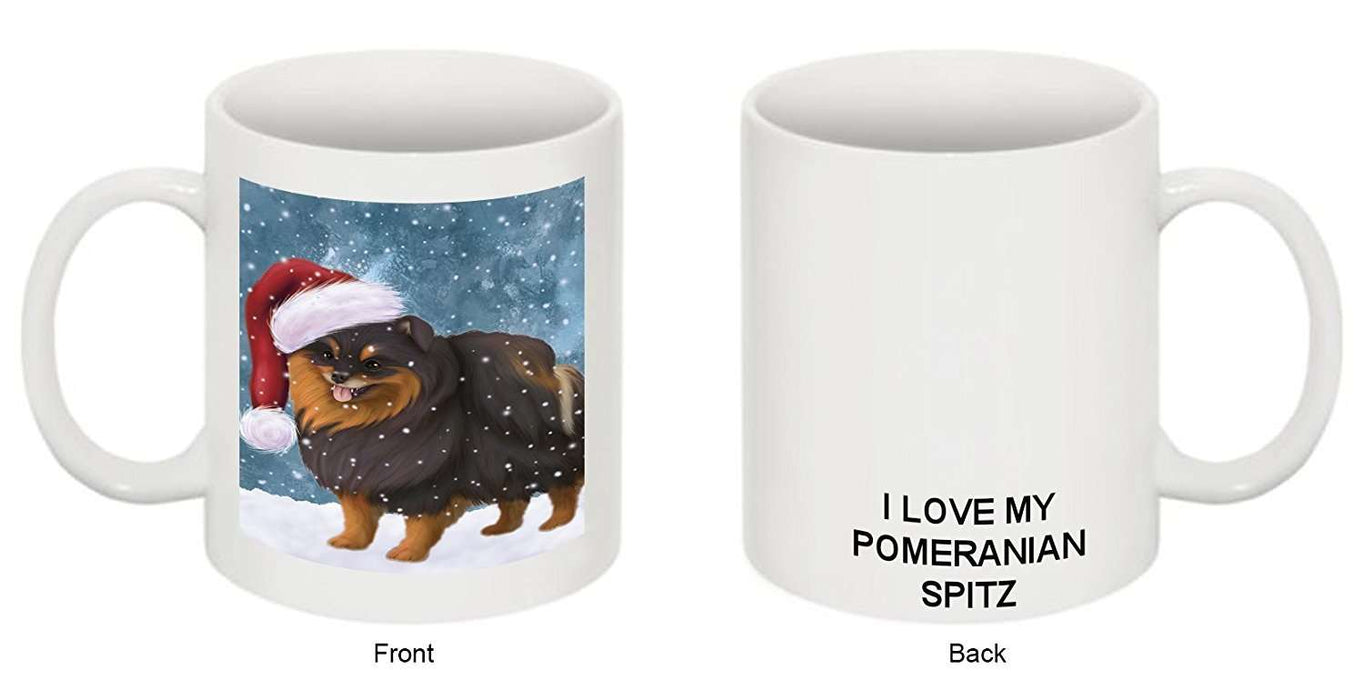 Let It Snow Happy Holidays Pomeranian Spitz Dog Christmas Mug CMG0314