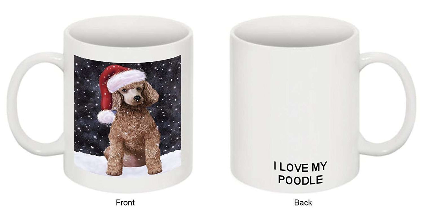 Let It Snow Happy Holidays Poodle Apricot Dog Christmas Mug CMG0456