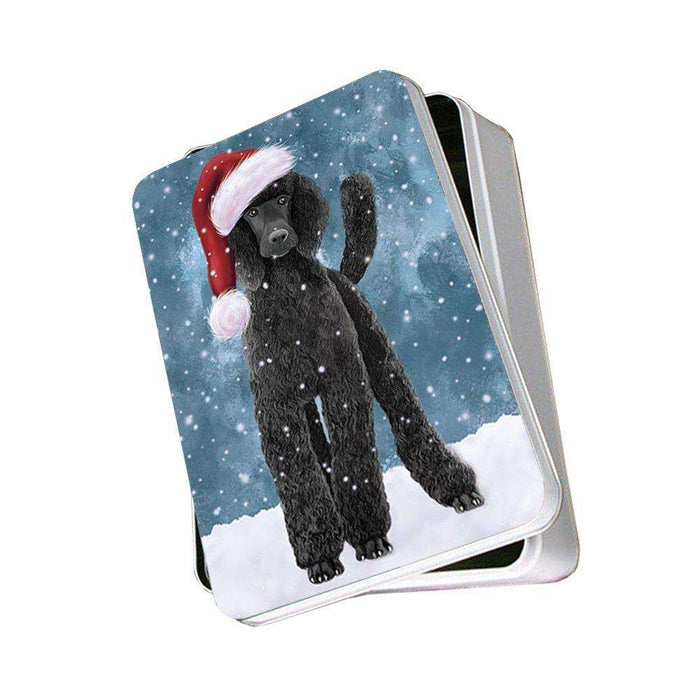 Let It Snow Happy Holidays Poodle Black Dog Christmas Photo Storage Tin PTIN0457