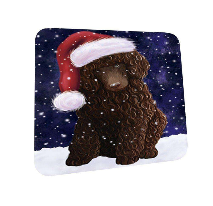 Let It Snow Happy Holidays Poodle Brown Dog Christmas Coasters CST330 (Set of 4)