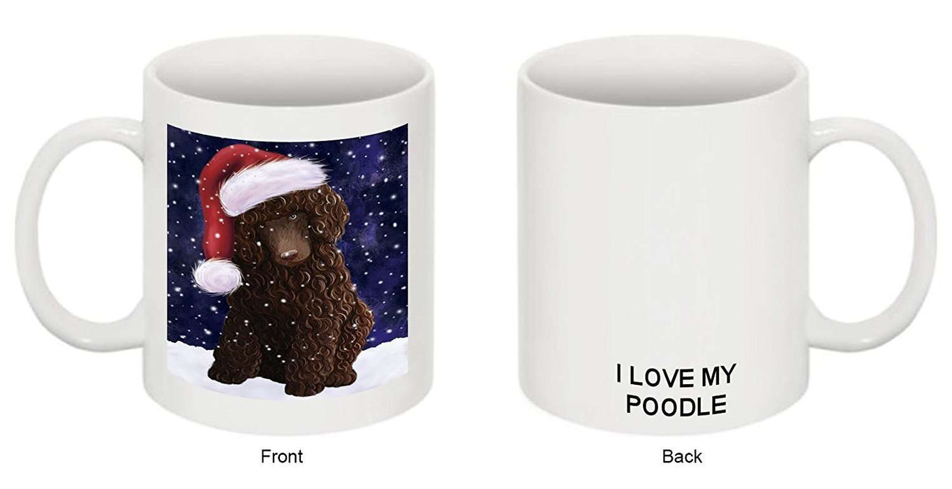 Let It Snow Happy Holidays Poodle Brown Dog Christmas Mug CMG0458