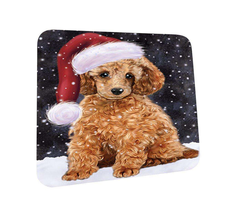 Let It Snow Happy Holidays Poodle Dog Christmas Coasters CST198 (Set of 4)