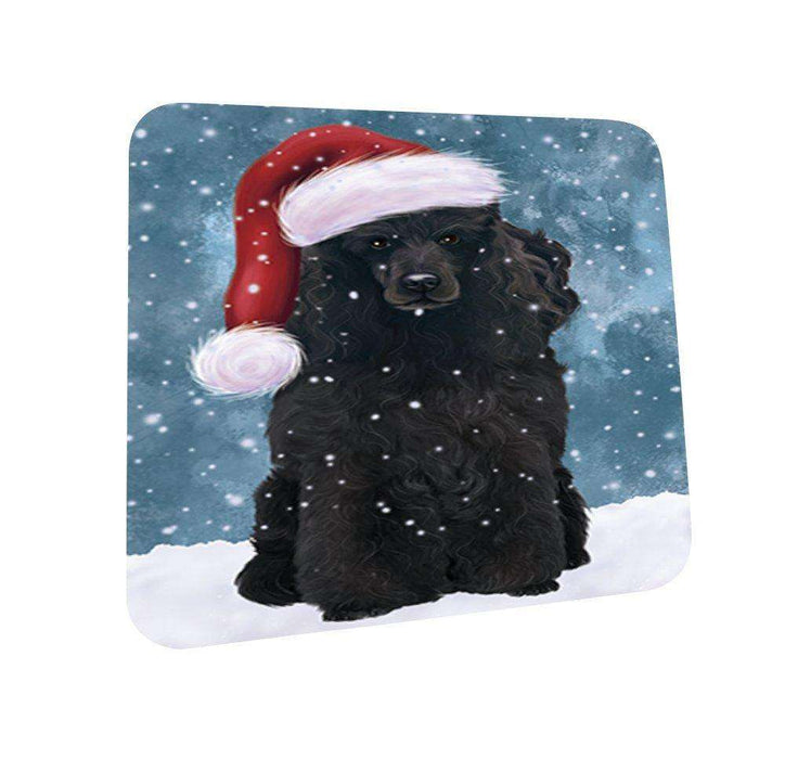 Let It Snow Happy Holidays Poodle Dog Christmas Coasters CST201 (Set of 4)