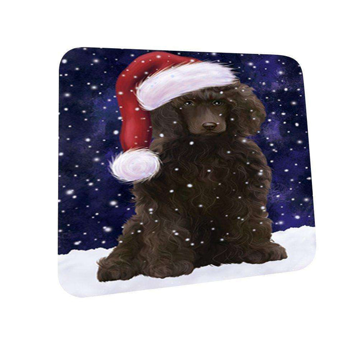 Let It Snow Happy Holidays Poodle Dog Christmas Coasters CST202 (Set of 4)