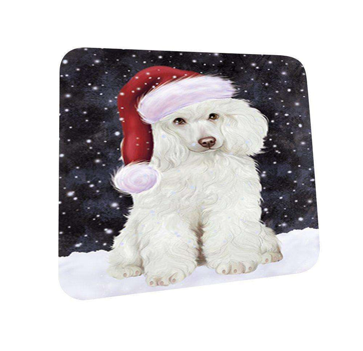 Let It Snow Happy Holidays Poodle Dog Christmas Coasters CST331 (Set of 4)