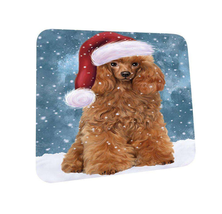 Let It Snow Happy Holidays Poodle Dog Christmas Coasters CST332 (Set of 4)