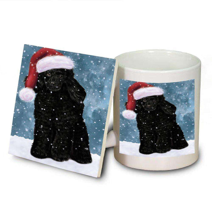 Let It Snow Happy Holidays Poodle Dog Christmas Mug and Coaster Set MUC0293