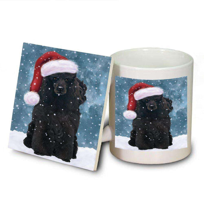 Let It Snow Happy Holidays Poodle Dog Christmas Mug and Coaster Set MUC0295