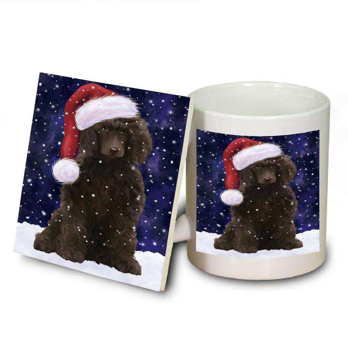 Let It Snow Happy Holidays Poodle Dog Christmas Mug and Coaster Set MUC0296