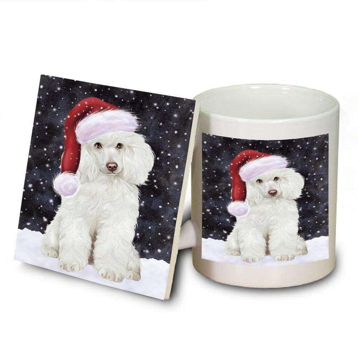 Let It Snow Happy Holidays Poodle Dog Christmas Mug and Coaster Set MUC0459