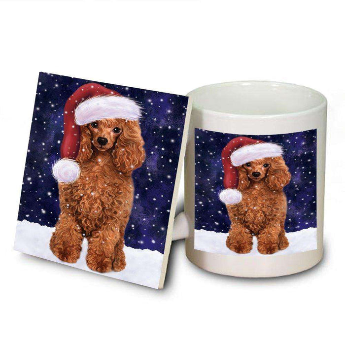 Let It Snow Happy Holidays Poodle Dog Christmas Mug and Coaster Set MUC0466