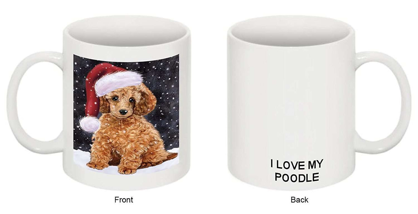 Let It Snow Happy Holidays Poodle Dog Christmas Mug CMG0315