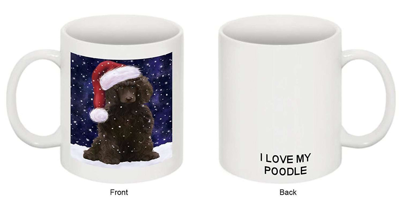 Let It Snow Happy Holidays Poodle Dog Christmas Mug CMG0319