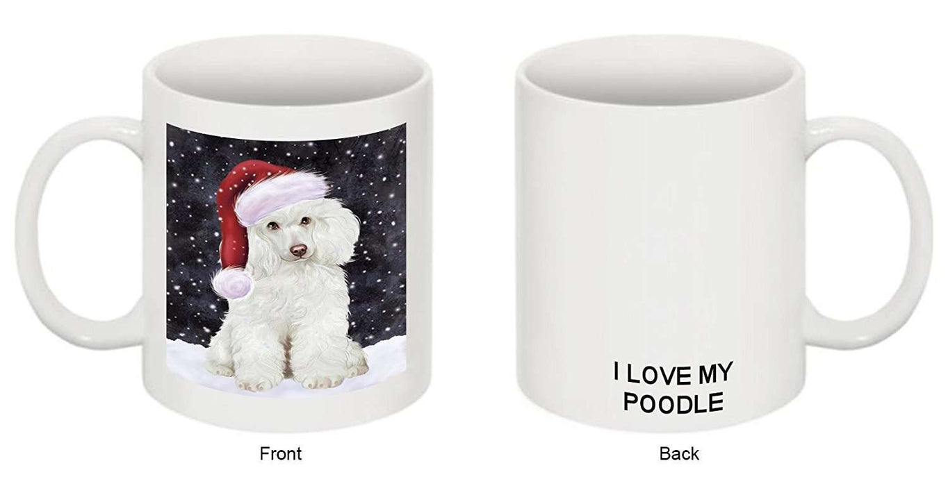 Let It Snow Happy Holidays Poodle Dog Christmas Mug CMG0459