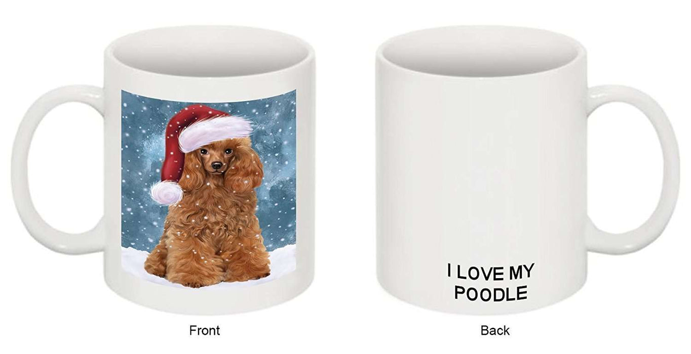 Let It Snow Happy Holidays Poodle Dog Christmas Mug CMG0460
