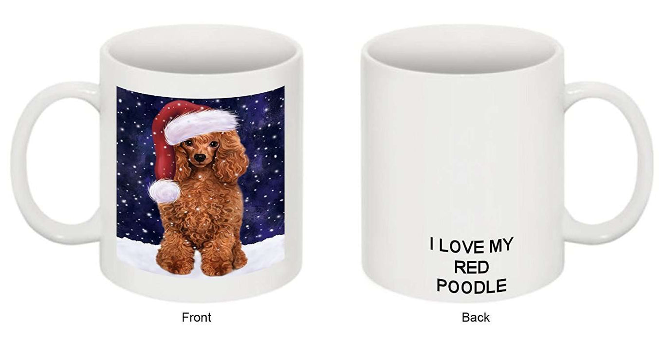 Let It Snow Happy Holidays Poodle Dog Christmas Mug CMG0466