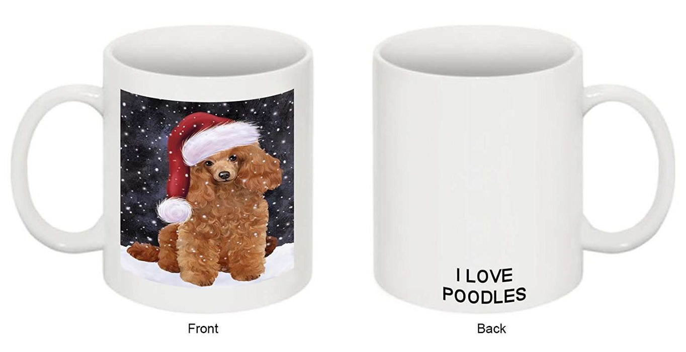 Let It Snow Happy Holidays Poodle Dog Christmas Mug CMG0745